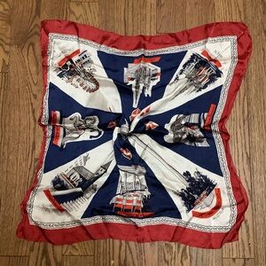 Foulard 25.5” Square Austrian Souvenir Silk Scarf Vintage Strießnig / Streissnig